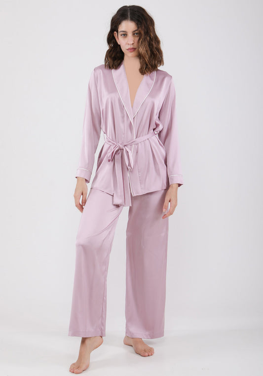 LNGR Satin Collar Button Pajama