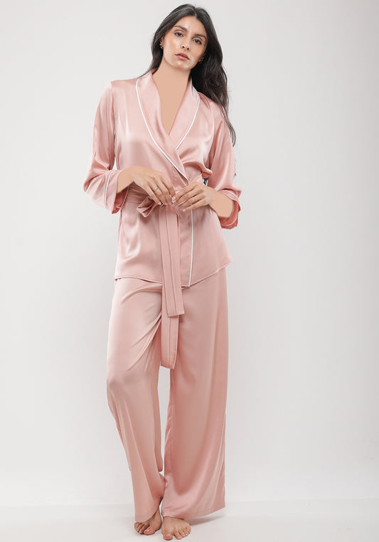 LNGR Satin Collar Button Pajama