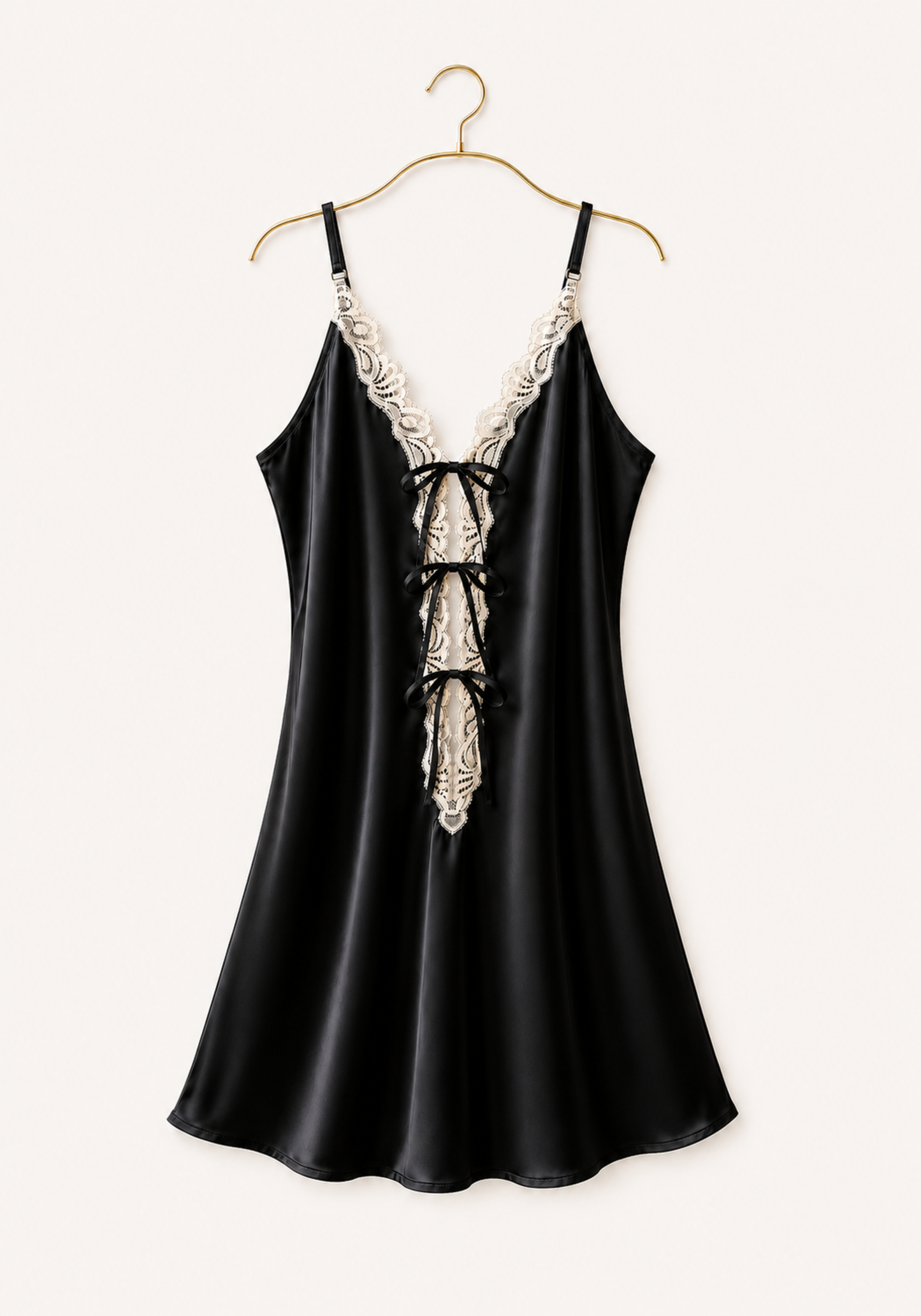Shoulder Strap Babydoll With Lace Detail