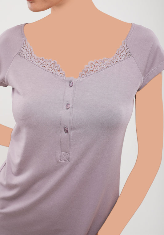 قميص نوم بأكمام قصيرة من S&L