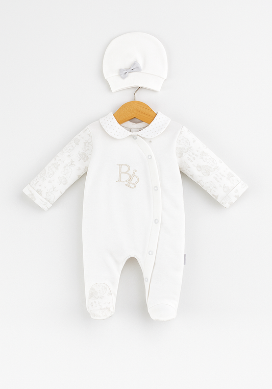 Baby Set Of 2: Romper With Cap