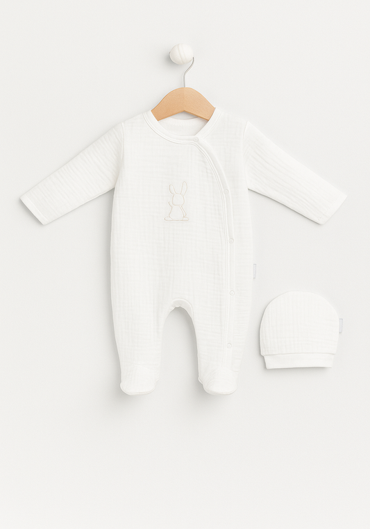 Baby Set Of 2: Romper With Cap