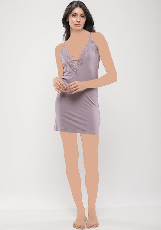 Shoulder Strap Viscose Nighty And Satin Kimono Set