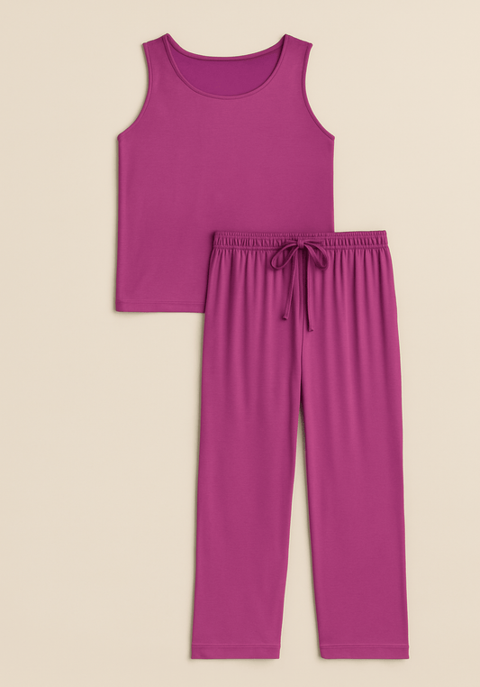 Modal Pajama: Sleeveless Top And Bermuda Pants