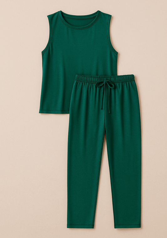 Modal Pajama: Sleeveless Top And Bermuda Pants