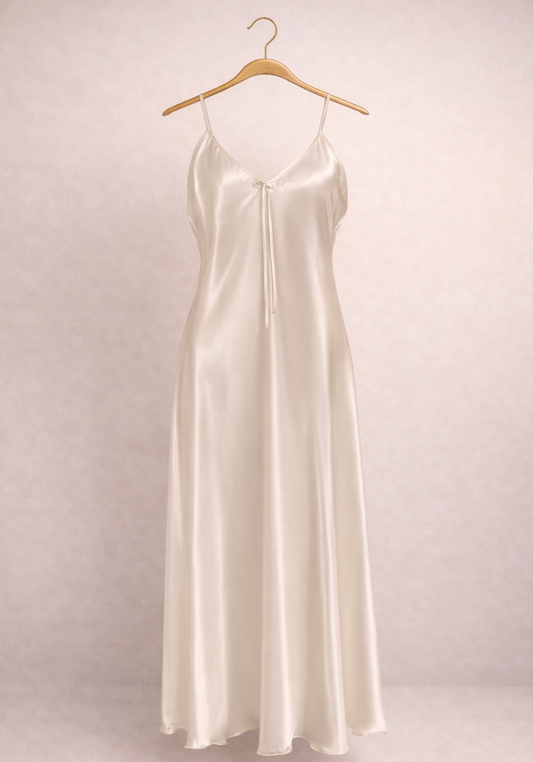 Satin Shoulder Strap Long Nighty