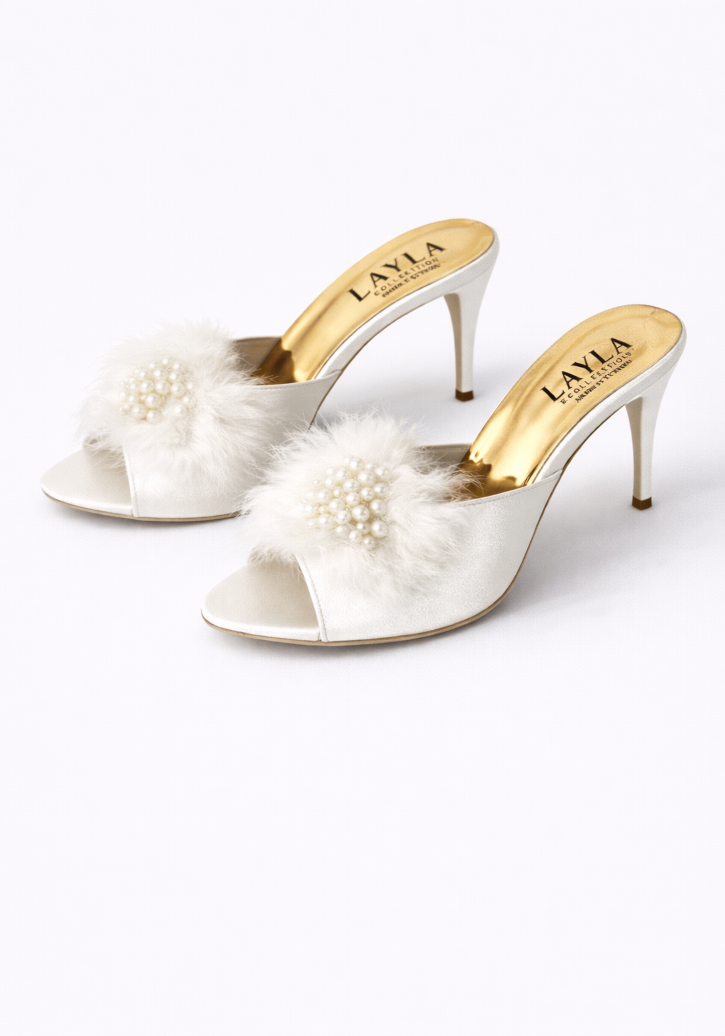12Cm Heel With Applique And Furr Slippers