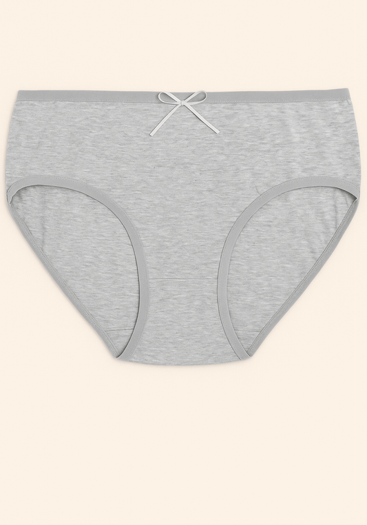 PLUS Plain Cotton Hi Waist Panties