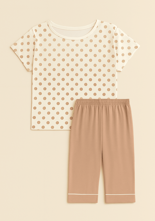 Short Sleeve Top With Capri Set