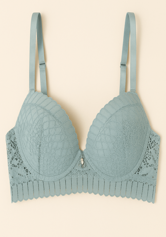 Hollow Breast Geometric Lace Bra