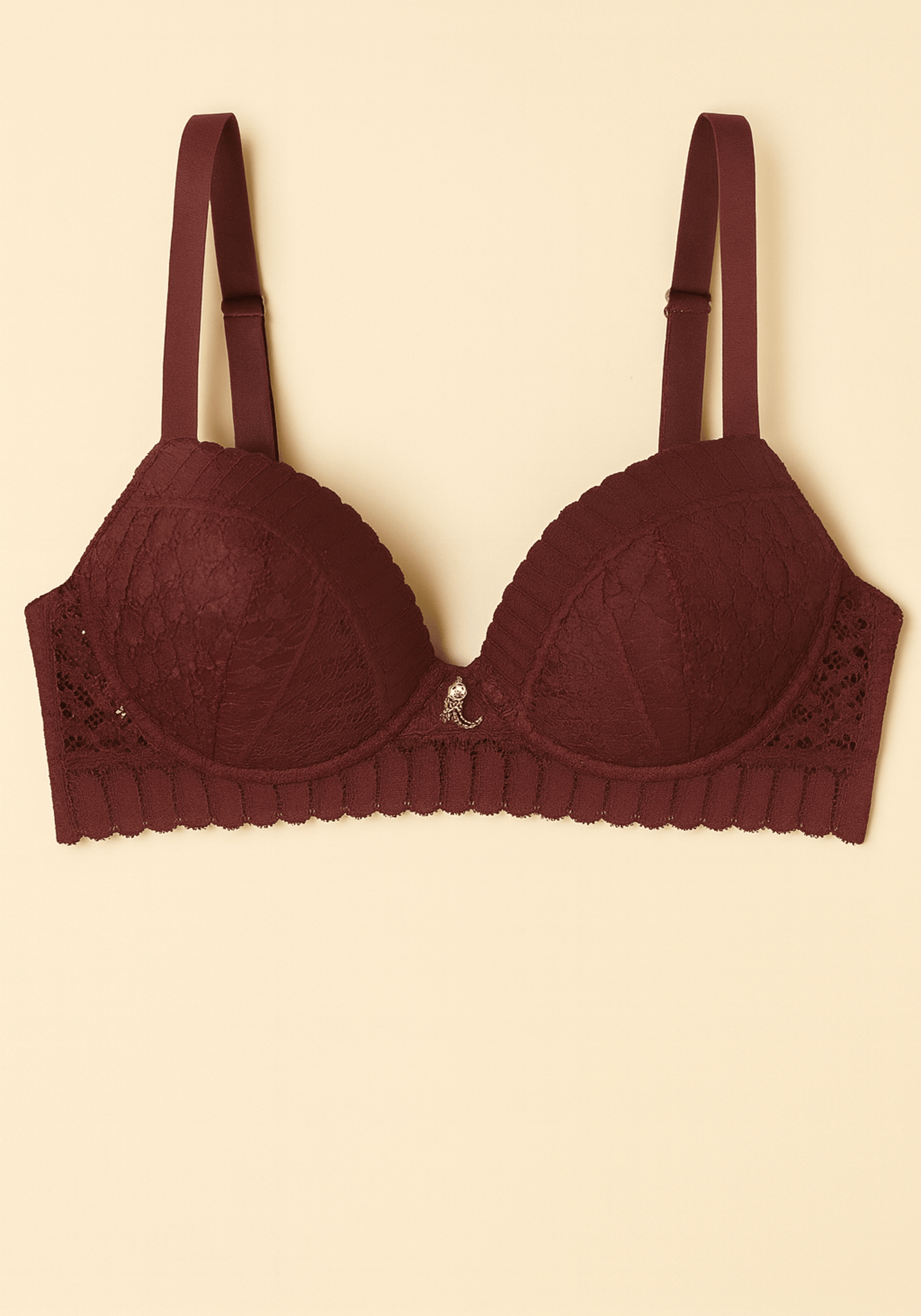 Hollow Breast Geometric Lace Bra