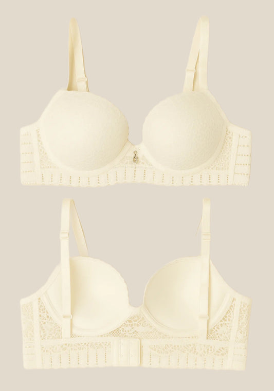 Hollow Breast Geometric Lace Bra