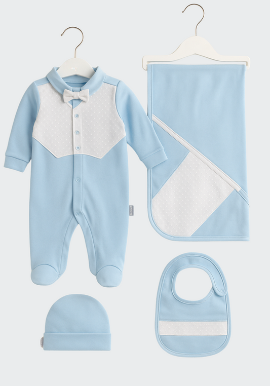 Baby Set Of 4: Romper, Cap, Banner, Blanket