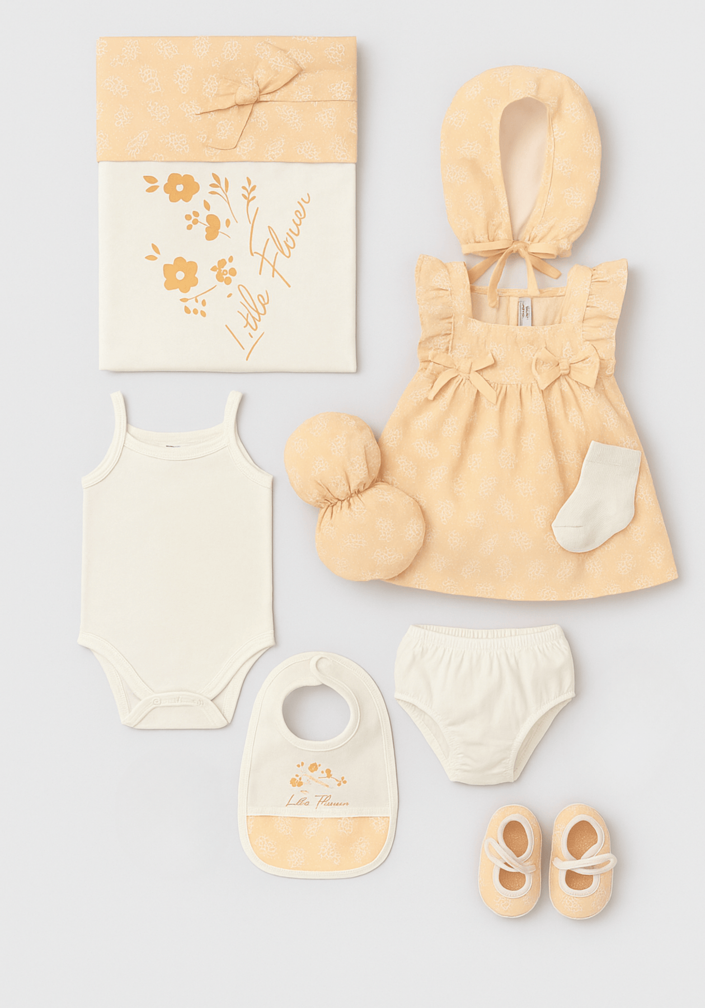 Baby Set Of 10: Romer, Top Pant, Undershirt, Banner, Cap, Blanket, Gloves, Robe, Towel