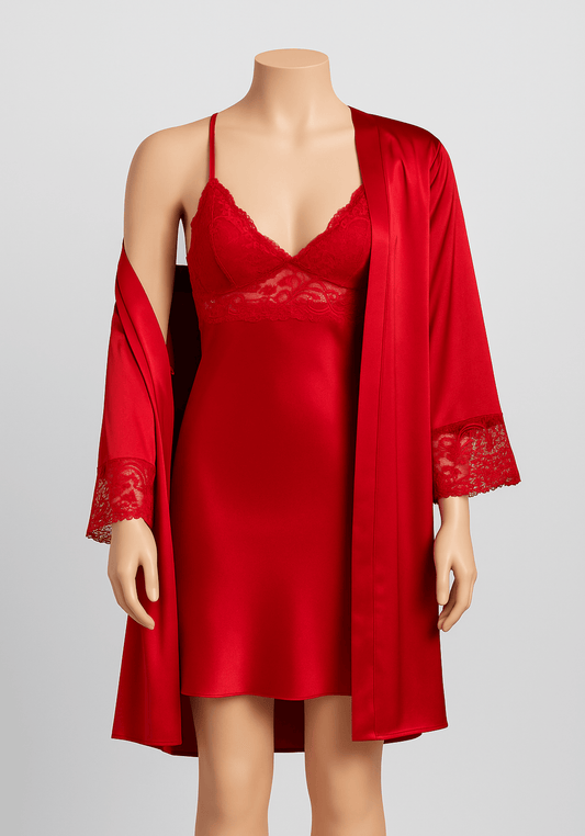 LNGR Bridal 6 Piece Satin Set