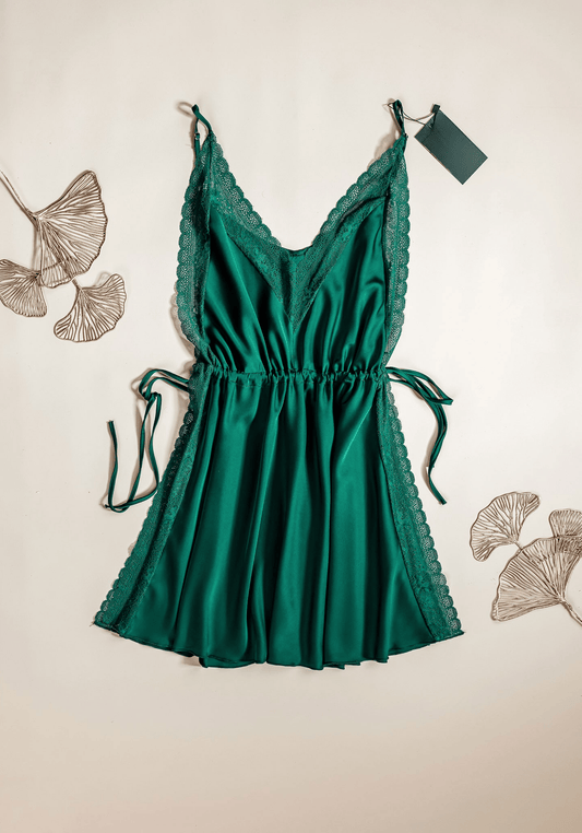 Satin Babydoll With Lace Trims On The Sides