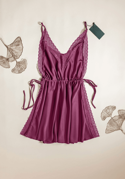 Satin Babydoll With Lace Trims On The Sides