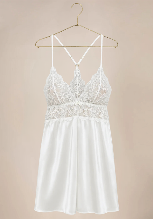 Bridal Satin Short Robe Set With Panty