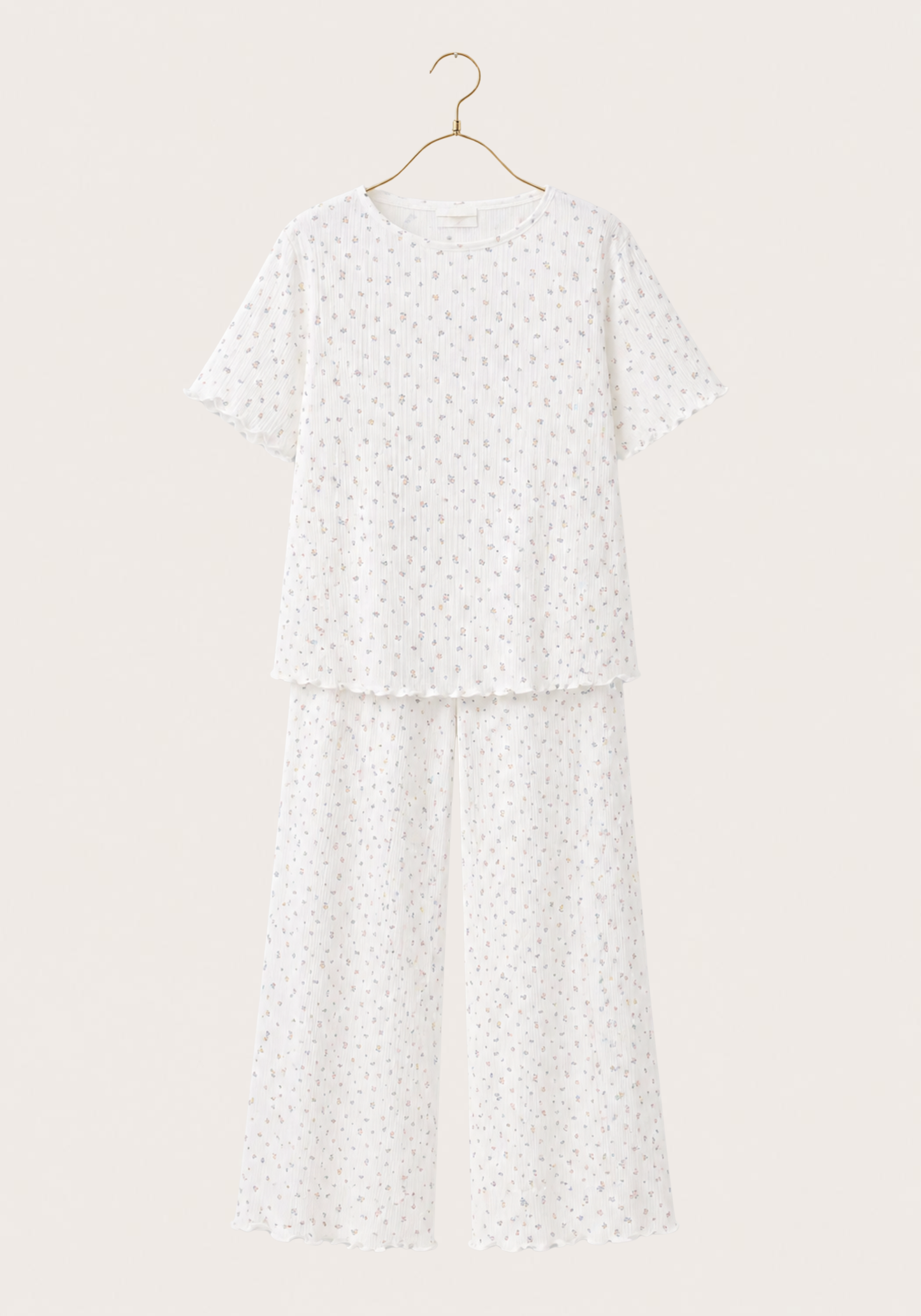 Cotton (100%) Floral Print Short Sleeves Pajamas