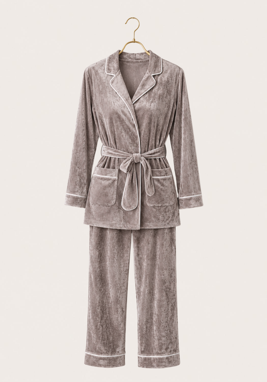 Velour Robe Top Pajamas
