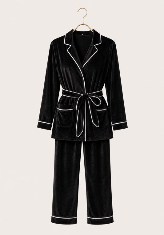 Velour Robe Top Pajamas