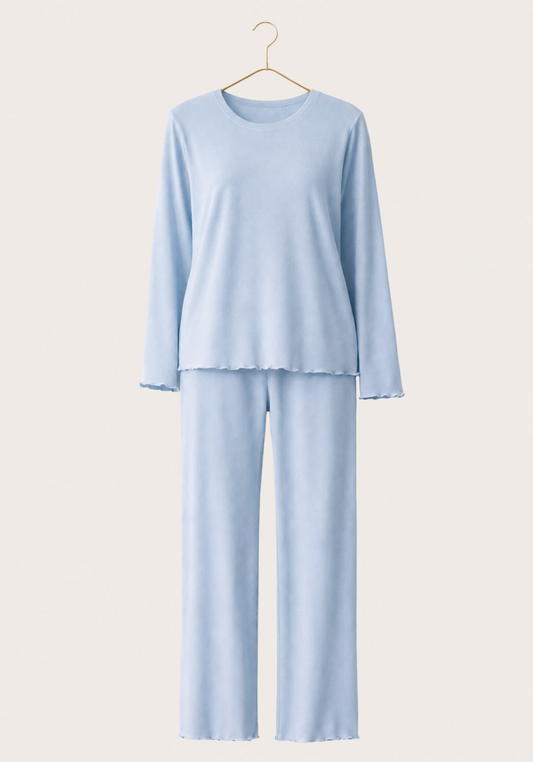Long Sleeve Fully Plain Pajamas (Pes Vis Els)