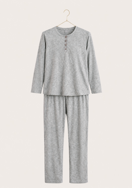 Round Neck Long Sleeve Top Pajamas (Vis Pes Els)