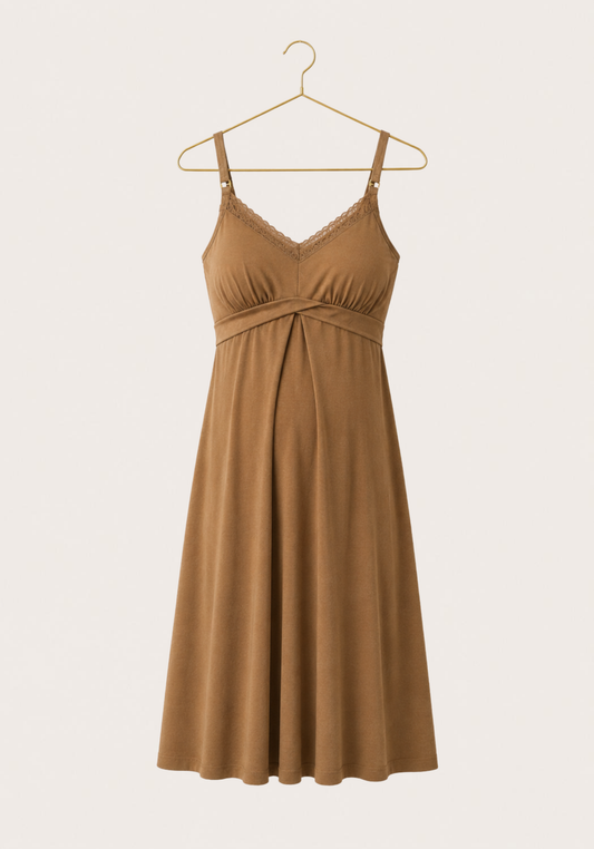 Maternal Nighty: Shoulder Strap Short Nighty (Vis Els)