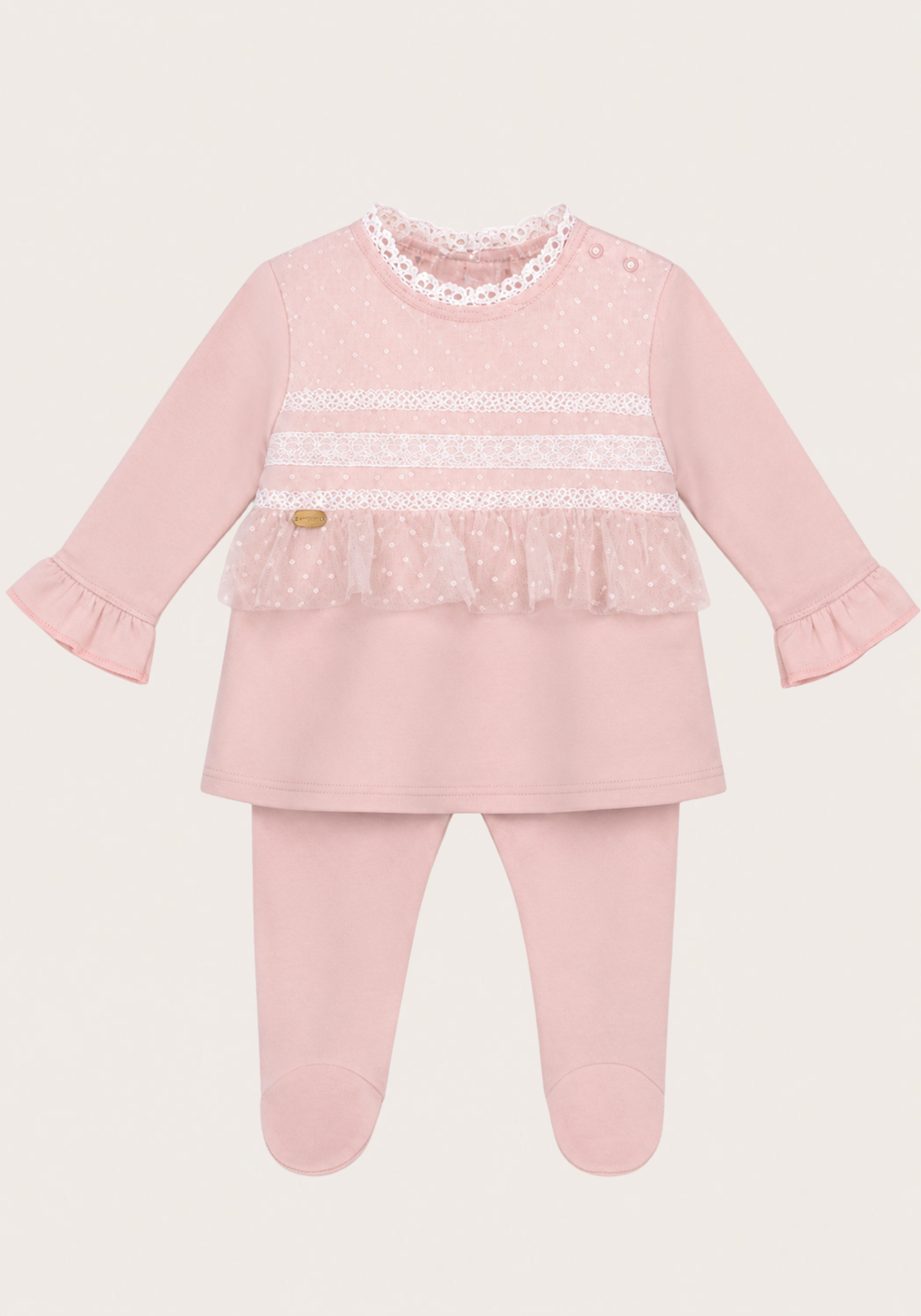 Baby Set Of 2: Top And Pant With Feet Cover