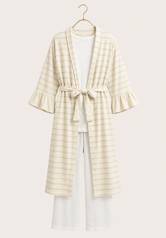 Maternal 3 Pieces Set : Pajamas With Robe