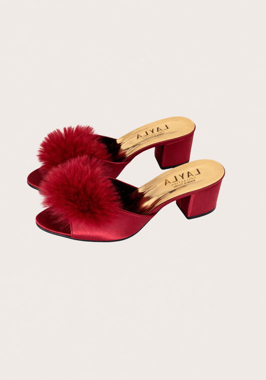 شباشب بفرو مزينة بكعب 5 سم
