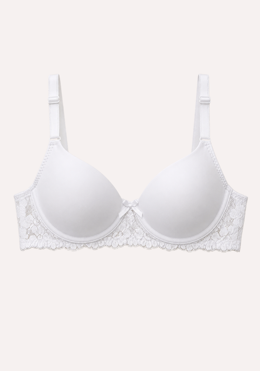 Basic Bra: Daily Padded Bra With Dantel Under The Cups