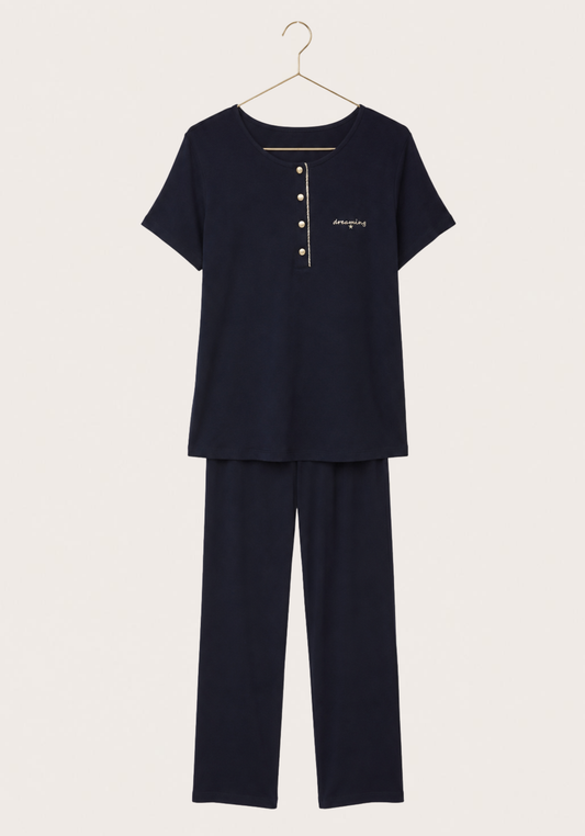 Viscose Lycra Short Sleeve Top And Pant Set