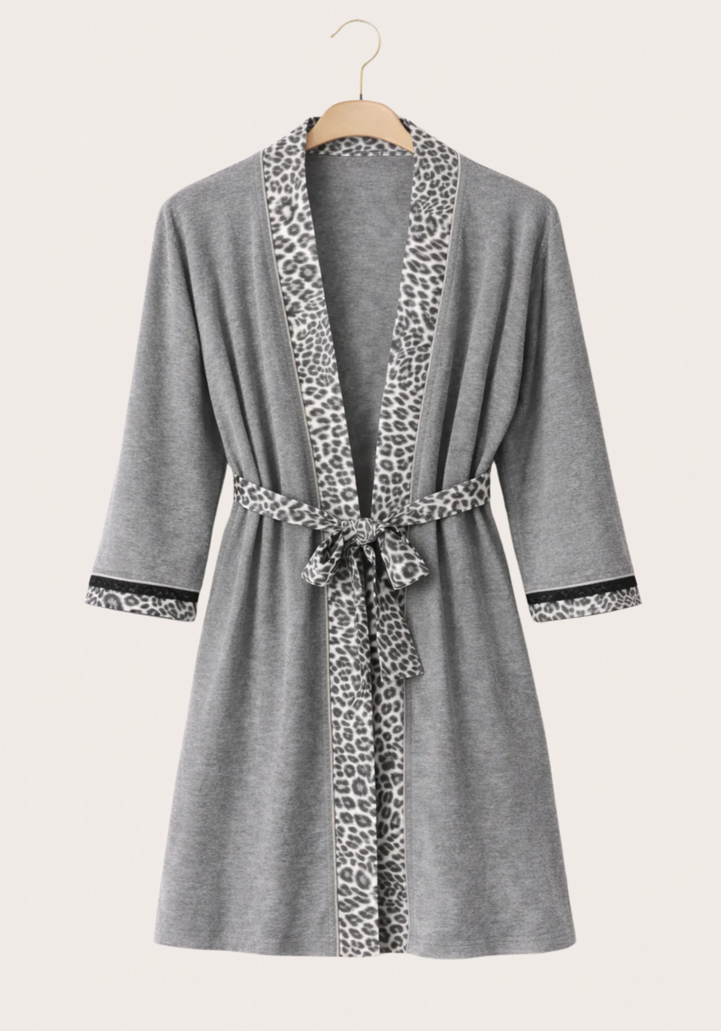Short Robe With Leopard Lining (Vis Els)