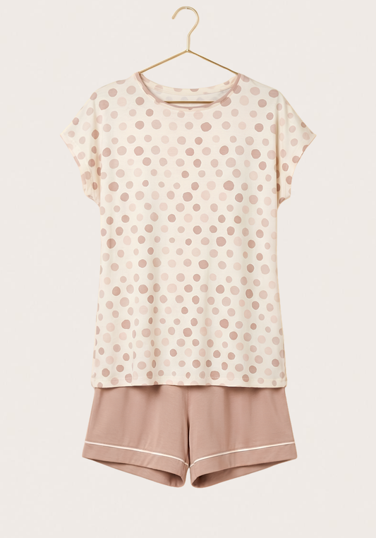 Short Sleeve Top With Short Set