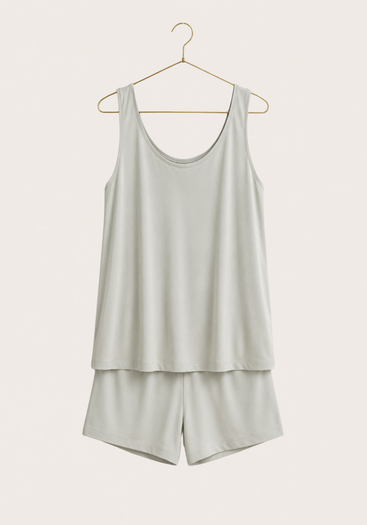 Viscose Lycra Sleeveless Top And Short Set