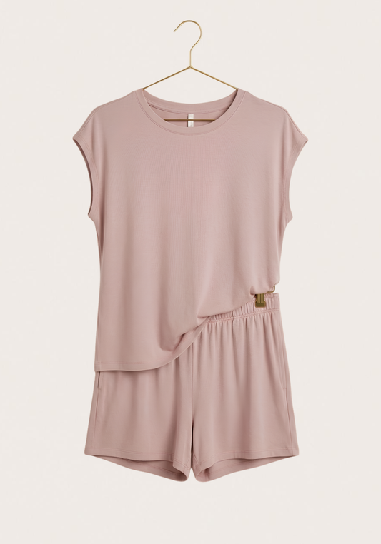 Cotton Short Sleeve Top And Short Set