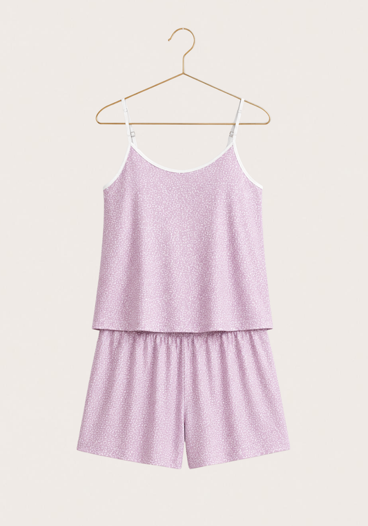 Viscose Lycra Shoulder Strap Floral Top And Short Set
