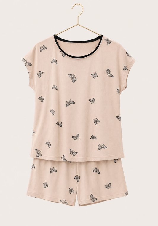 Short Sleeve Top With Short Set