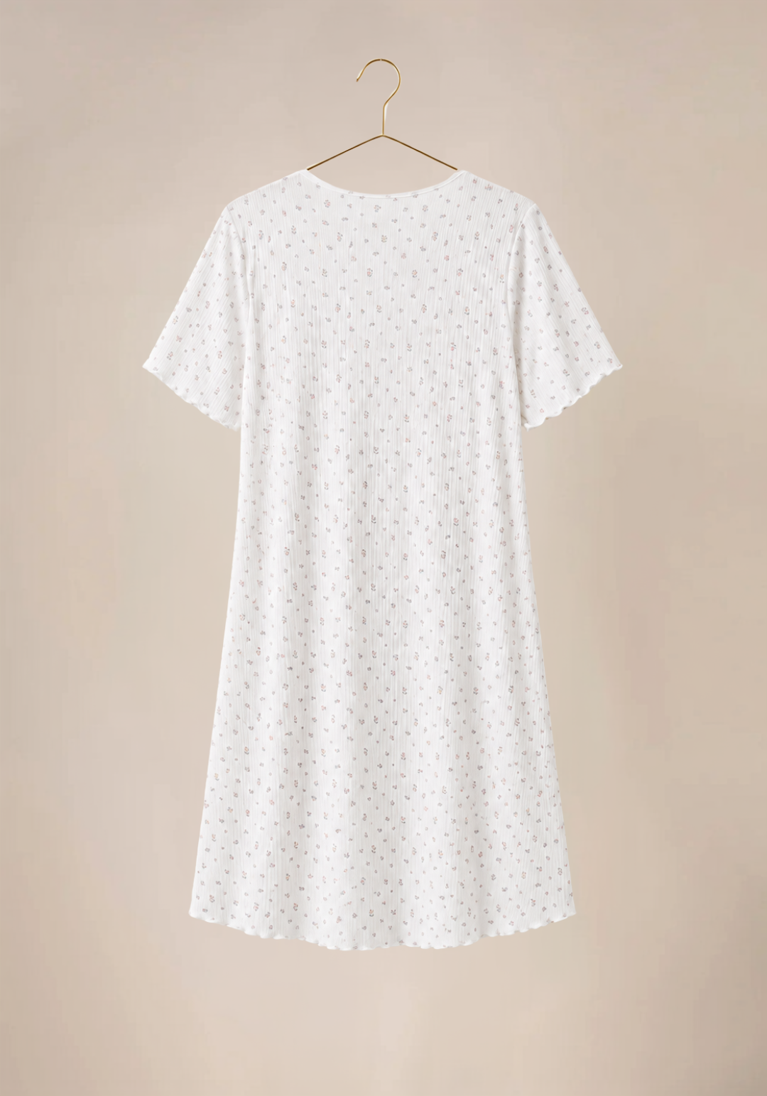 Plain Short Sleeve Long Nighty