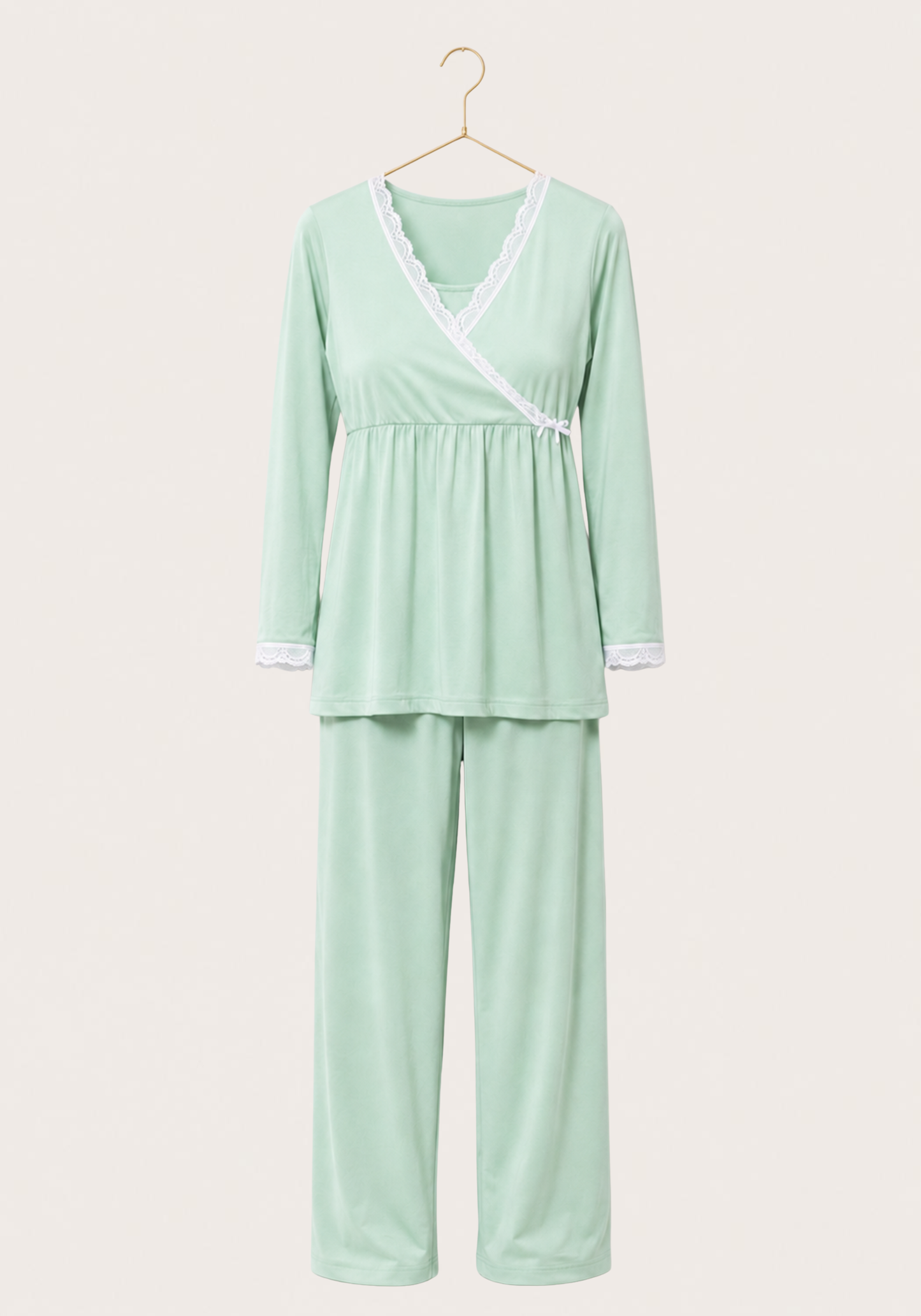 Maternal Long Sleeve Top And Plain Pant Pajamas