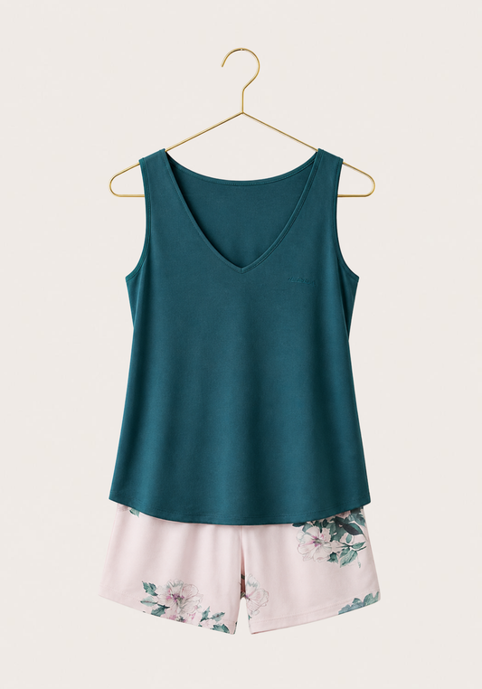 Short Set: Sleeveless Top And Shorts (Viscose Lycra)