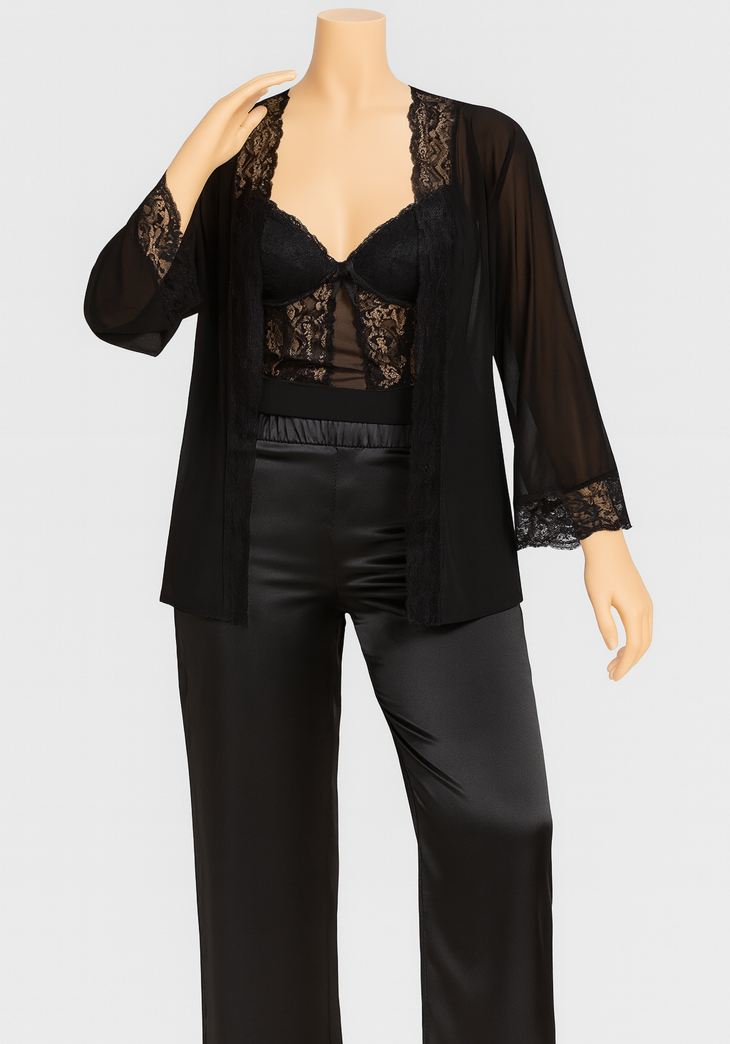 LNGR 3 Piece Satin Pajama