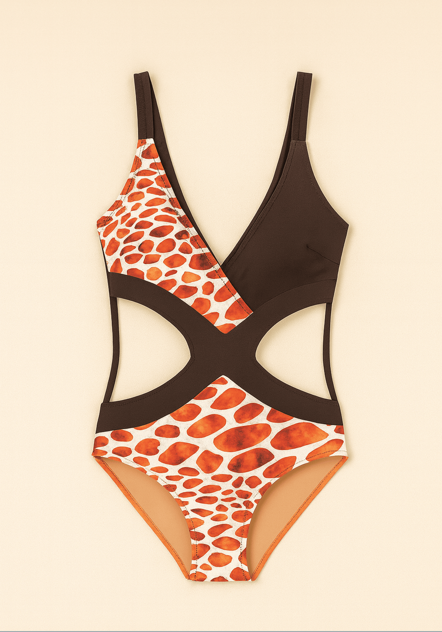 OCC Brown Red Swimming Bodysuit