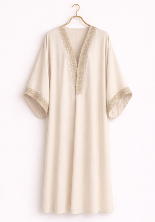 Crepe Long Sleeves Long Robe