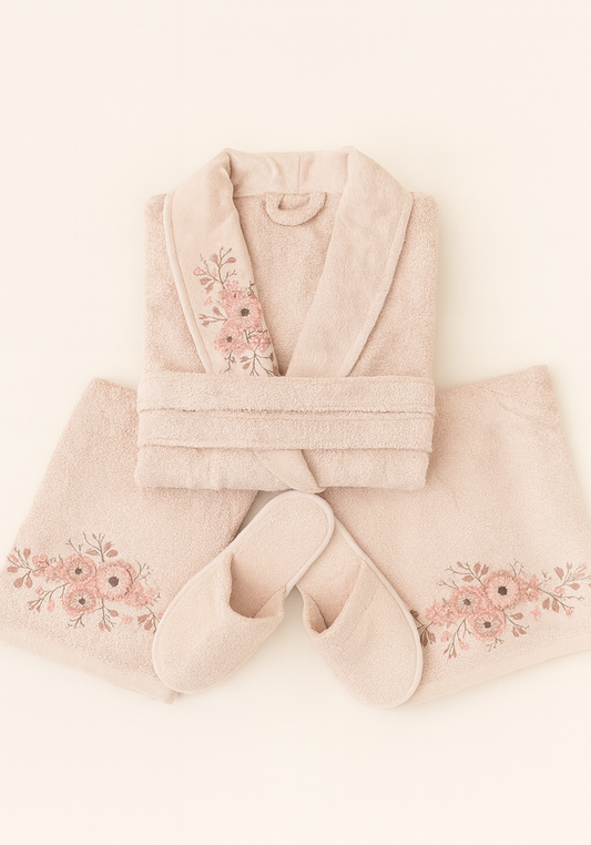 BTH 4 Piece Single Bamboo Bathrobe Set