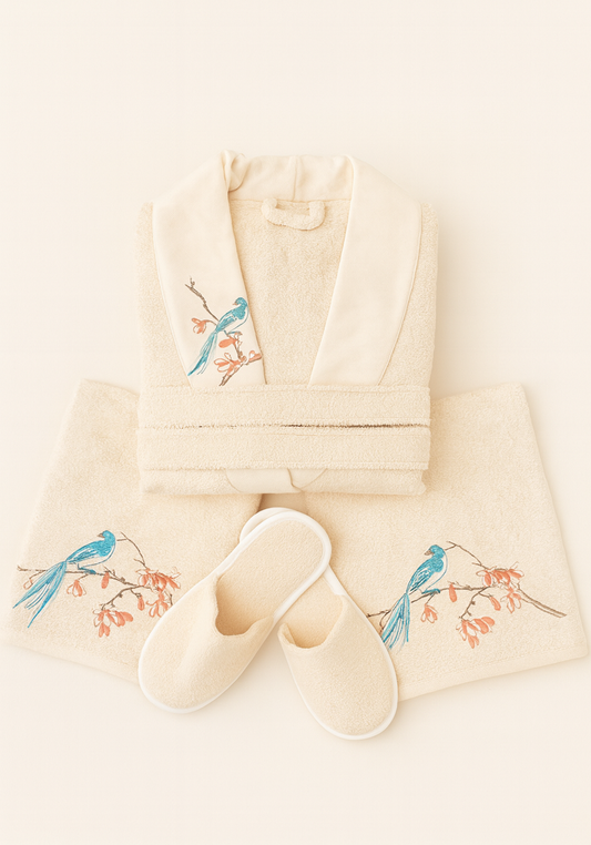 BTH 4 Piece Single Bamboo Bathrobe Set