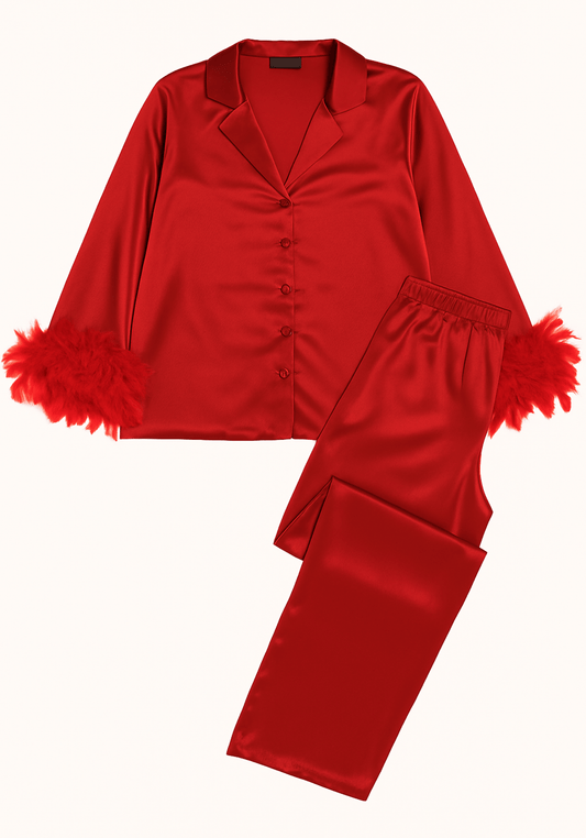 LNGR Collar Button Furr Pajama