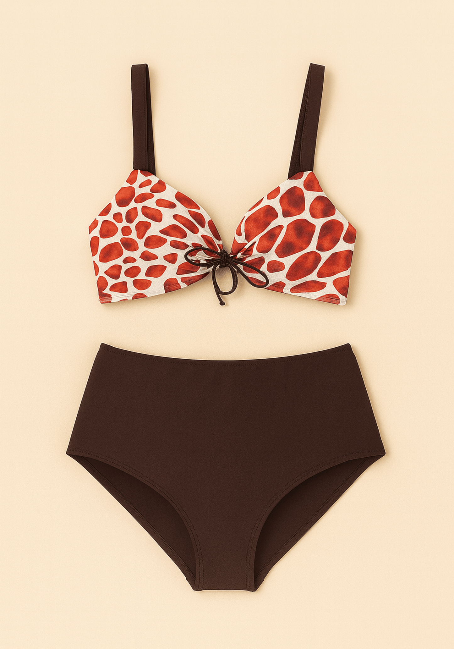 OCC Brown Red Swimming Strapped Bikini