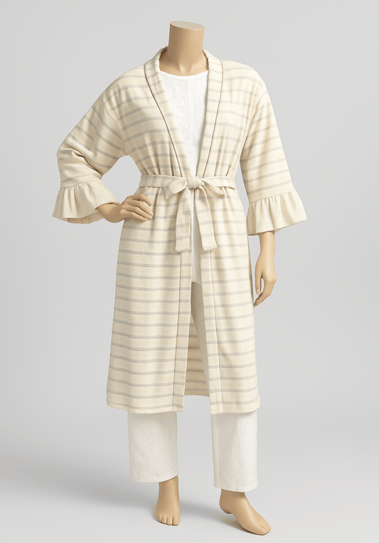 Maternal 3 Pieces Set : Pajamas With Robe